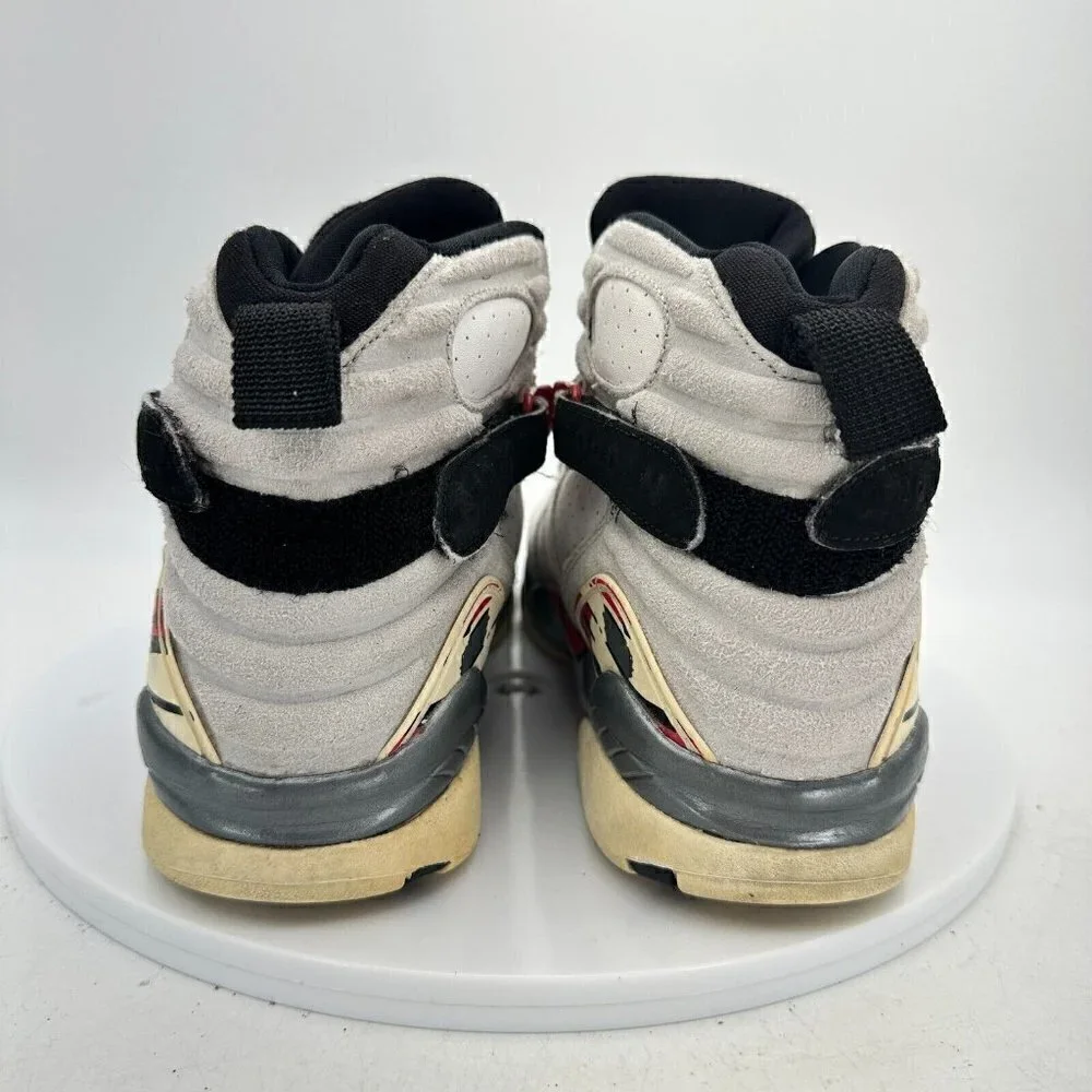 Nike Air Jordan 8 Retro Youth Sz 7Y 305368-103 White Black Red Basketball Shoes